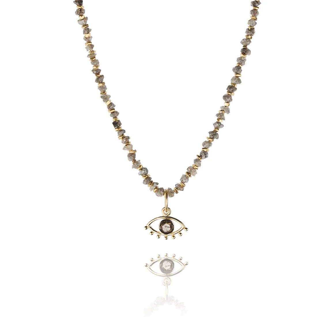 Raw Diamond Evil Eyelashes Necklace - Hawaii Jewelry