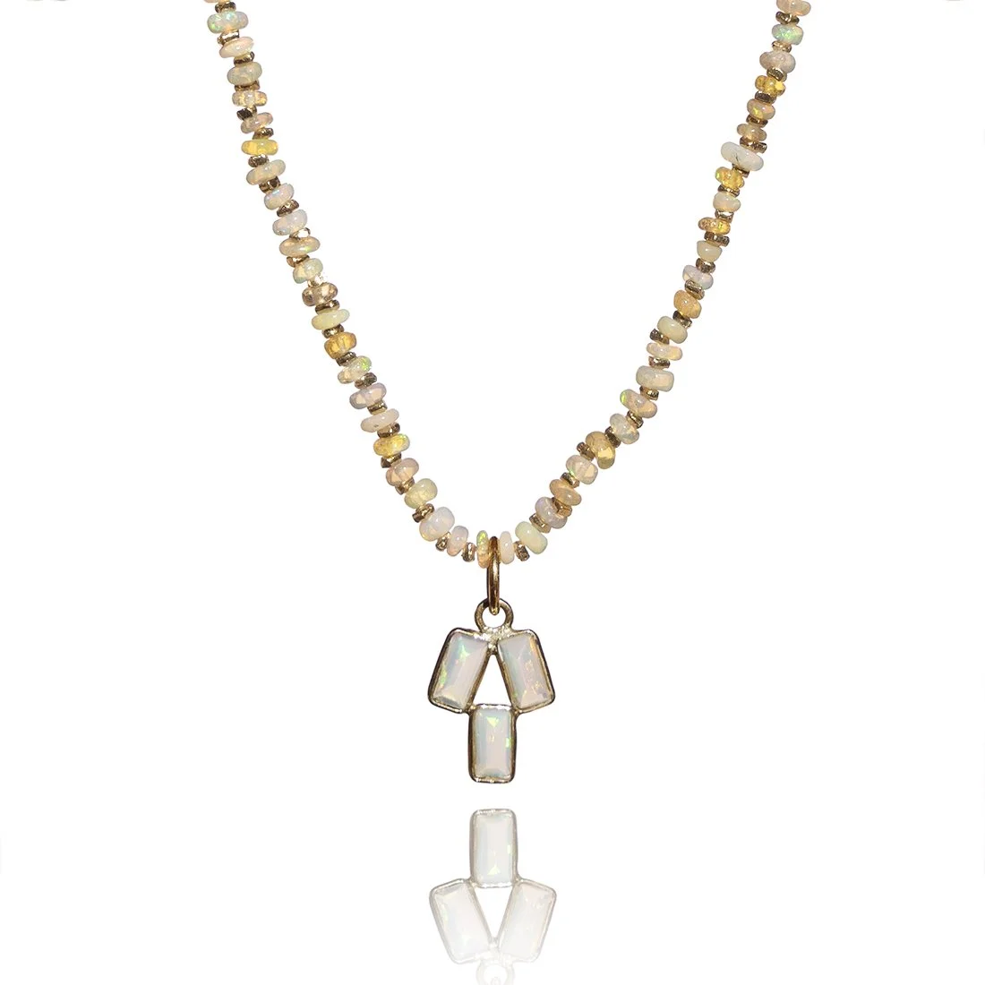 Trio of Light Opal Necklace - Hawaii Jewelry