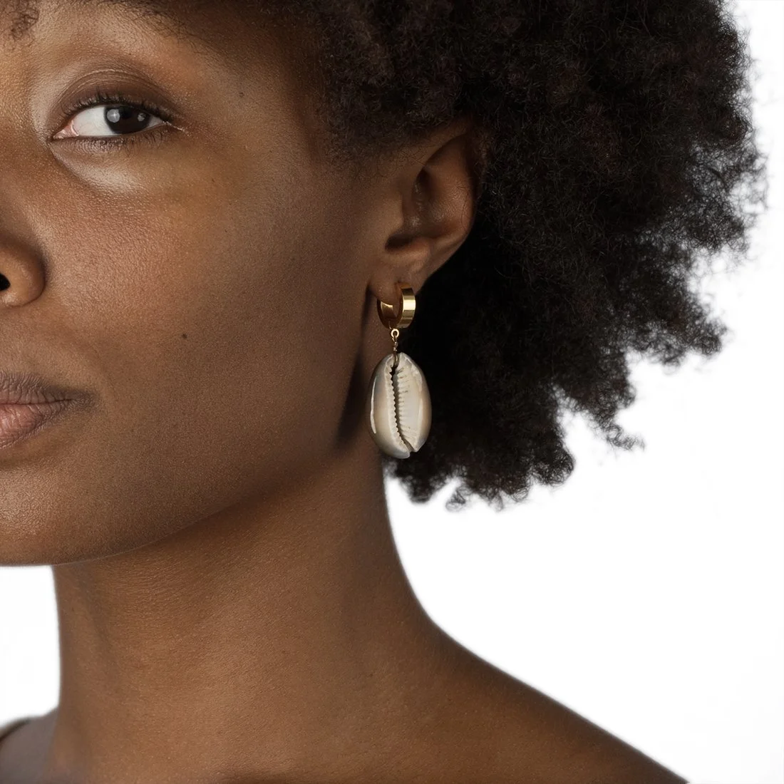 Cowrie Huggie Earrings - Hawaii Jewelry