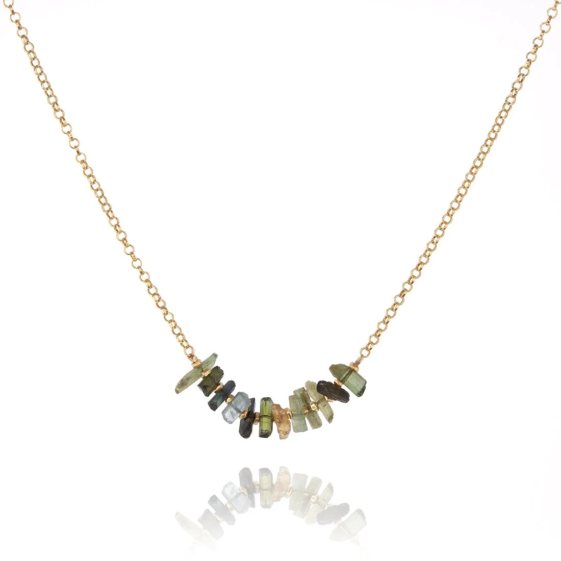Watermelon Tourmaline Bar Necklace - Hawaii Jewelry