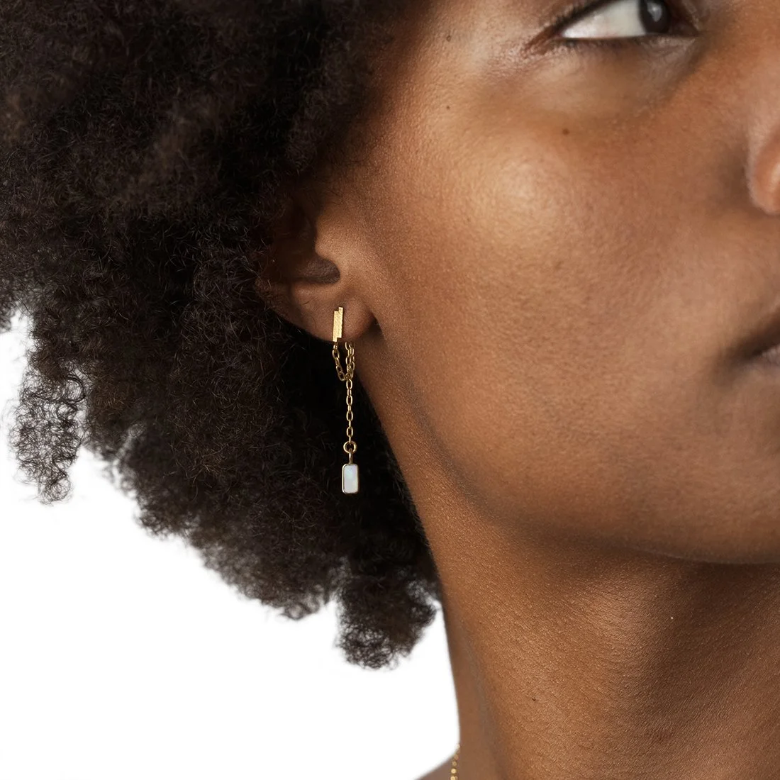 Opal Chain Dangle Earrings - Hawaii Jewelry