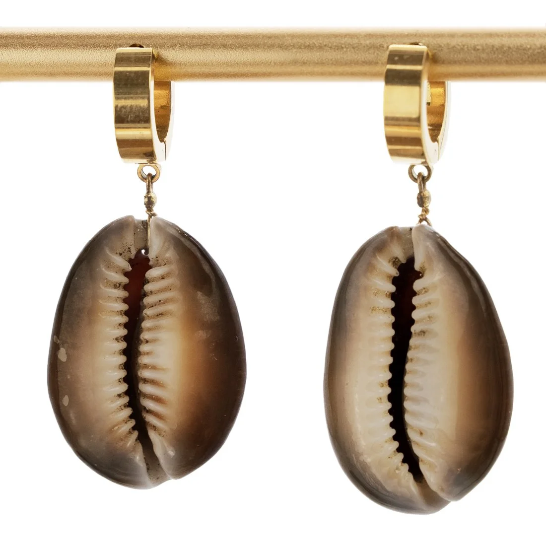 Cowrie Huggie Earrings - Hawaii Jewelry