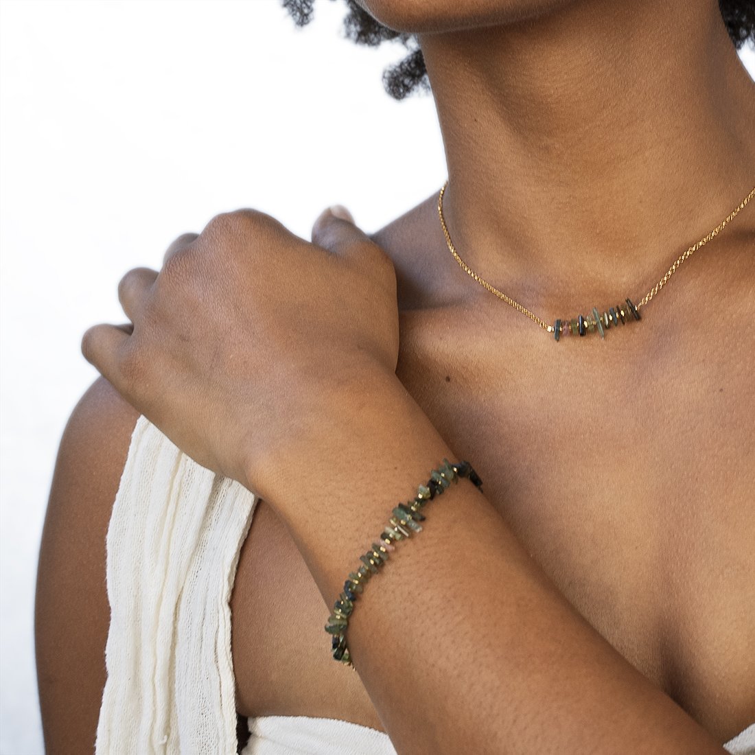 Watermelon Tourmaline Slice Bracelet - Hawaii Jewelry