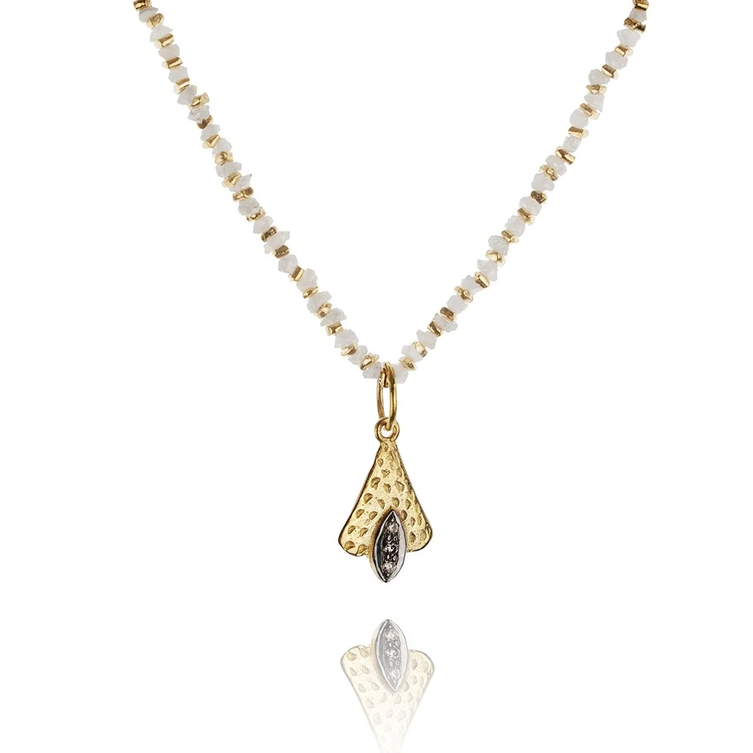 Raw Diamond Evil Eye Pyramid Necklace - Hawaii Jewelry