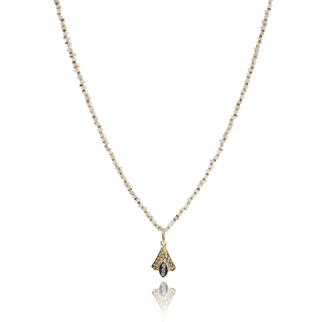 Raw Diamond Evil Eye Pyramid Necklace - Hawaii Jewelry