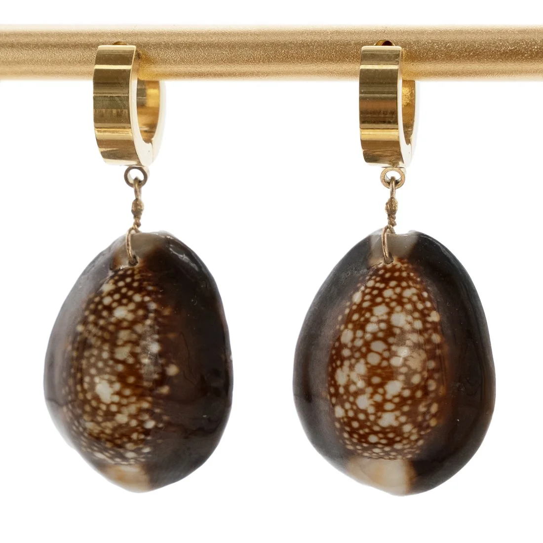 Cowrie Huggie Earrings - Hawaii Jewelry