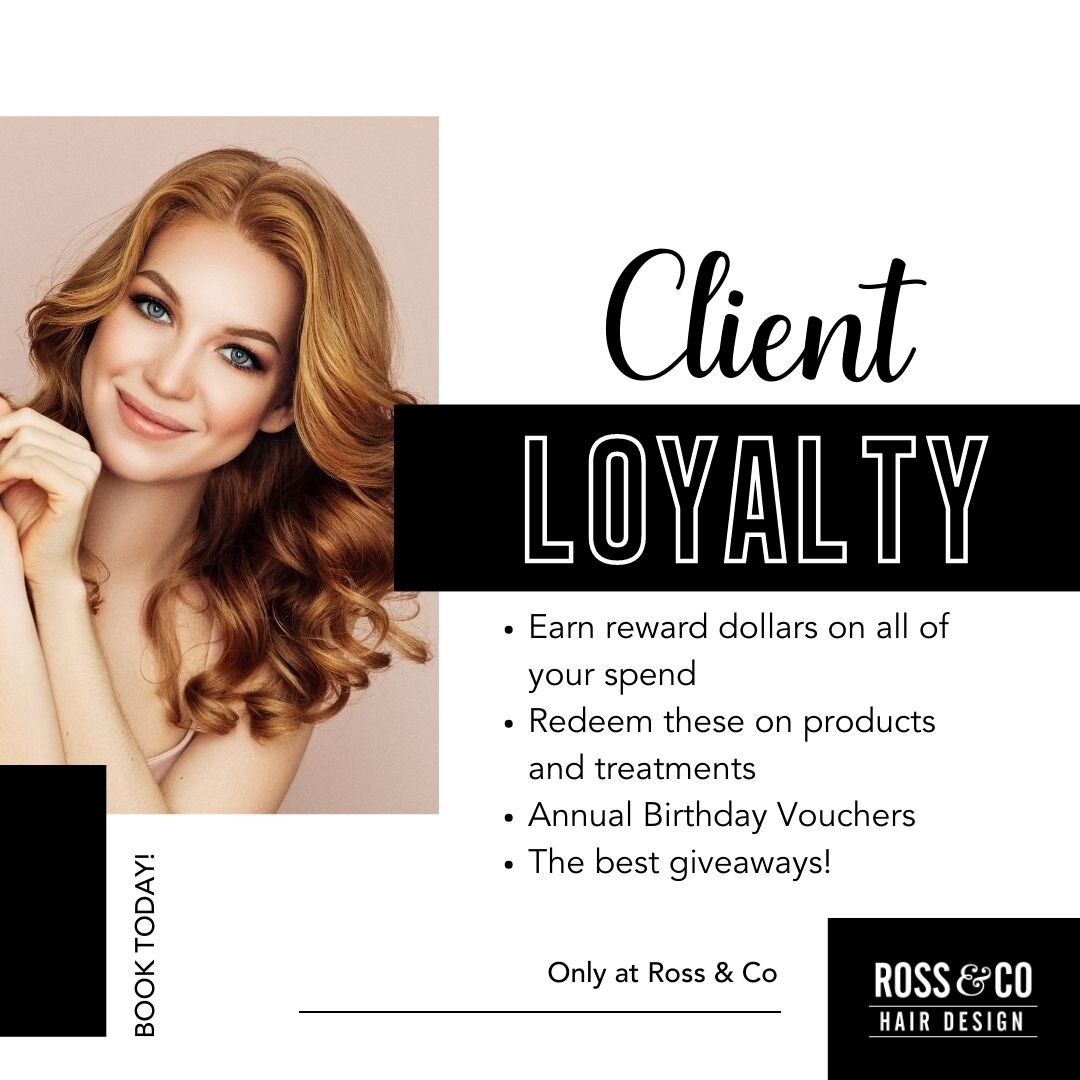 We appreciate you!⁠
⁠
If you didn't know this already these are just some of the awesome benefits that our beautiful clients get to enjoy when having their hair done with us.⁠
⁠
www.rossandco.co.nz⁠
⁠
⁠
. ⁠
.⠀⁠
.⠀⁠
.⠀⁠
.⠀⁠
#hamiltonsalon #wellapro_an