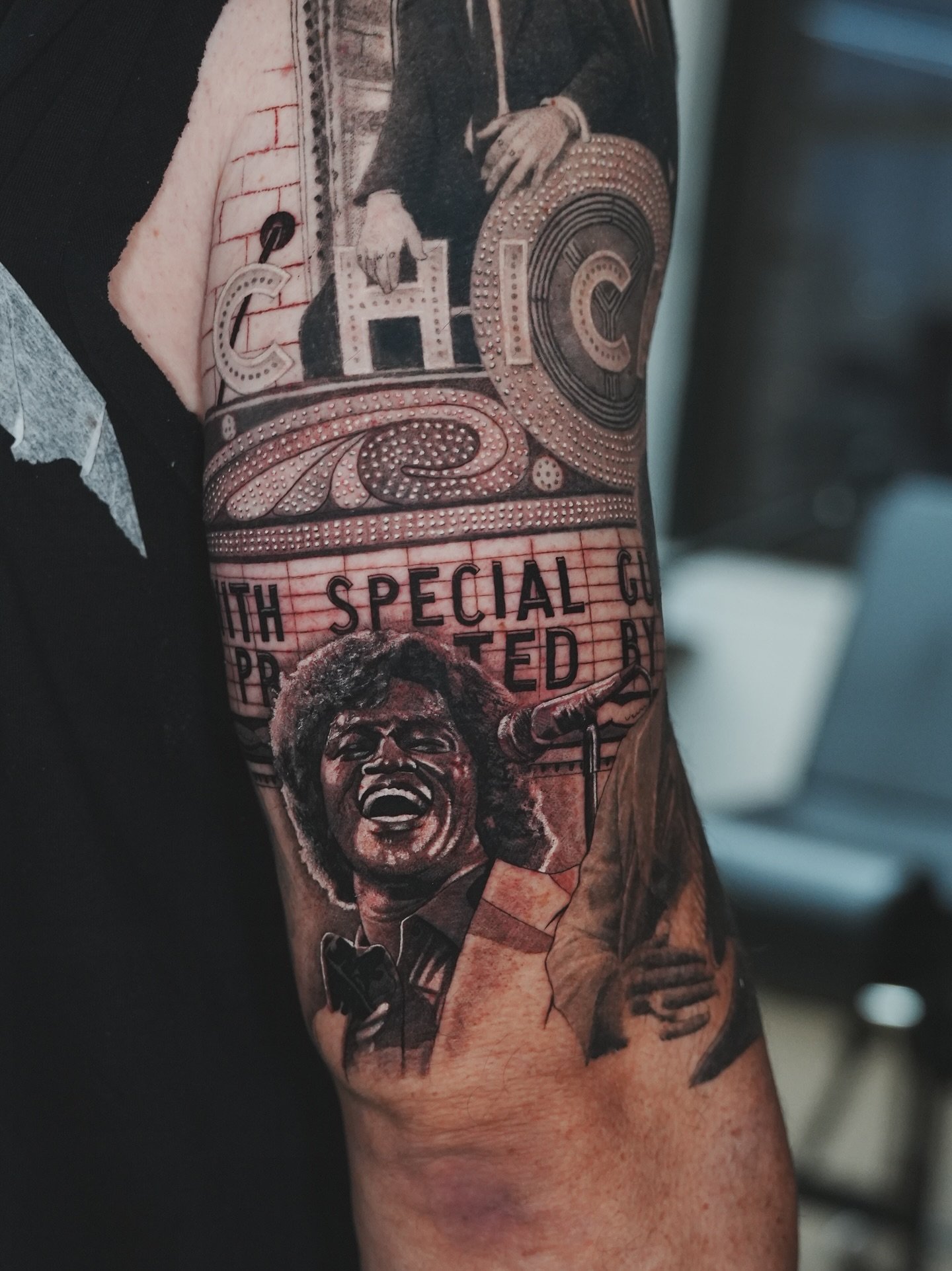 Work in progress - Blues/Soul sleeve. I&rsquo;m loving the themed sleeves I&rsquo;m working on right now and I have a few that are wrapping up soon, so if you want to start a project like this, now is a great time because I&rsquo;m ready to take on  