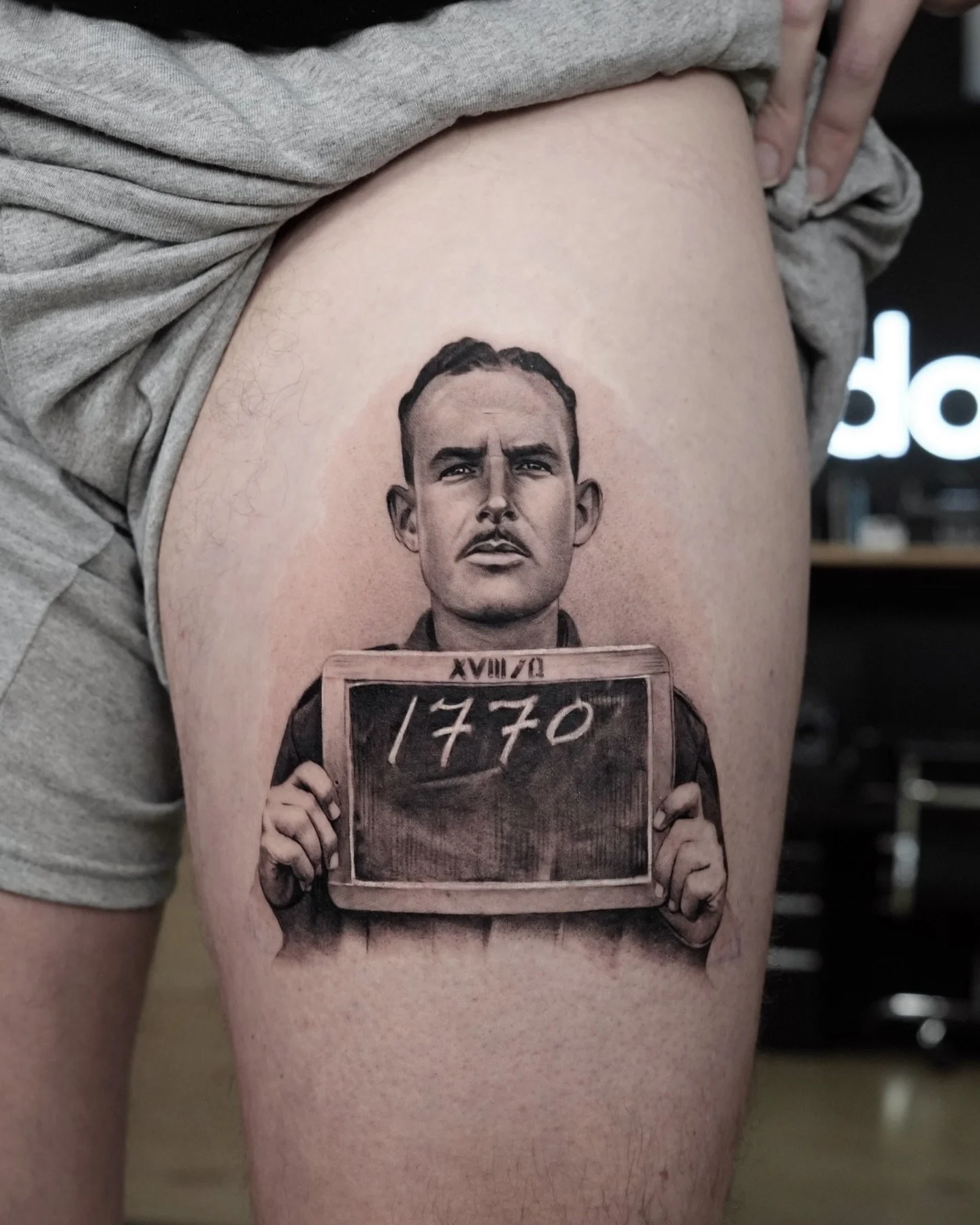 Exceptional photo of my client&rsquo;s grandfather when he was captured as a prisoner in World War Two. Only first 5000 prisoners had their pictures taken so this is a very unique find! 
This piece went home to Australia, thank you for your trust  Wi