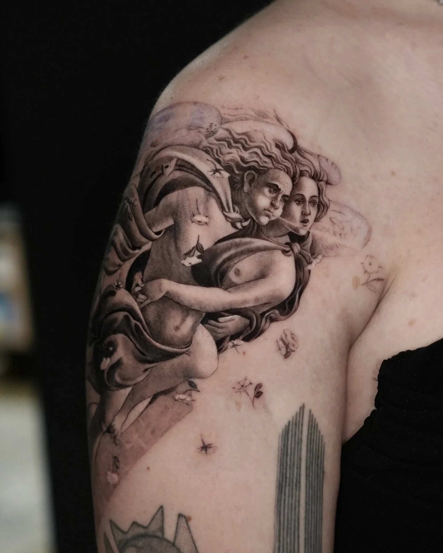 The birth of Venus, Sandro Botticelli, mid-1480s
That&rsquo;s how 10 hour sessions looks like with this amount of details 😳 We didn&rsquo;t finish,but I&rsquo;m looking forward to the next session!

Books open, Inquiry link is in bio 🙏
Done at @dot