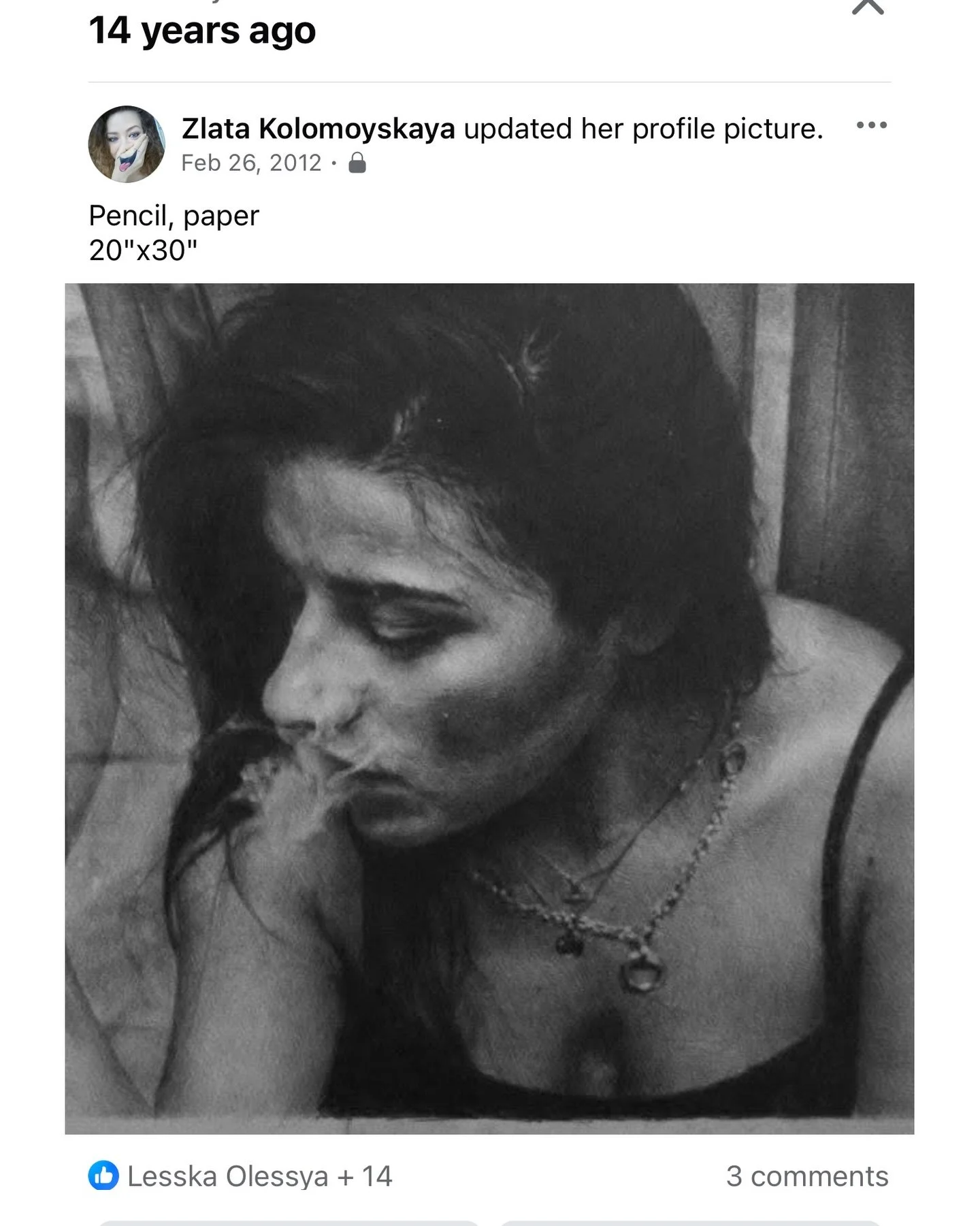 A pencil drawing I did 14(!) years ago!y first year in NYC 🫶
It popped up on in my facebook and now I want to draw more 😁

#pencildrawing #customportrait #pencilportrait