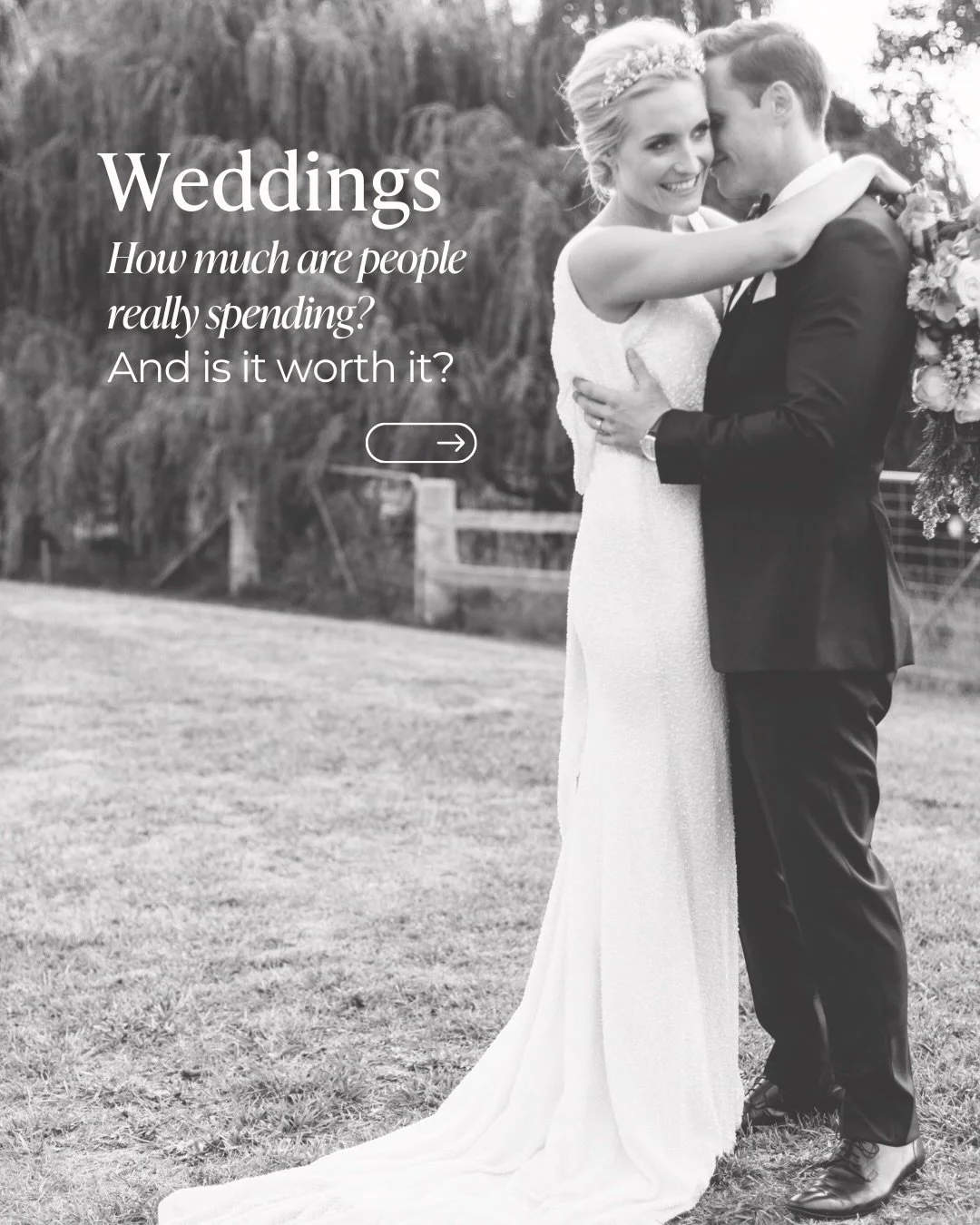 The cost of an average Australian wedding has hit a new high - $38,252. Most couples overshoot their budget by 23%. 

This gave me cause to reflect on my own wedding almost a decade ago and ask myself what was really worth spending money on and what 