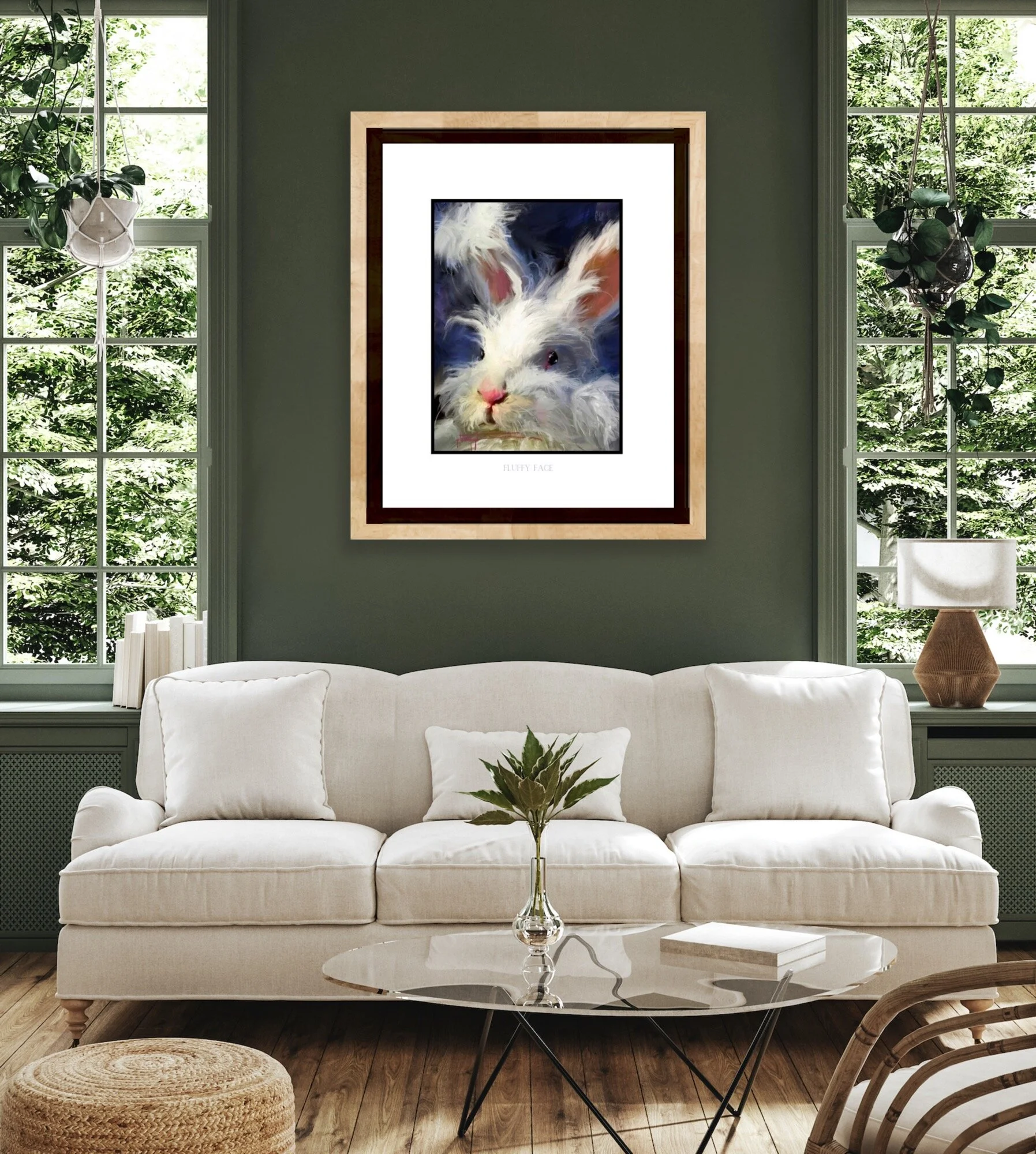 Fluffy Face Bunny Art Paper Print