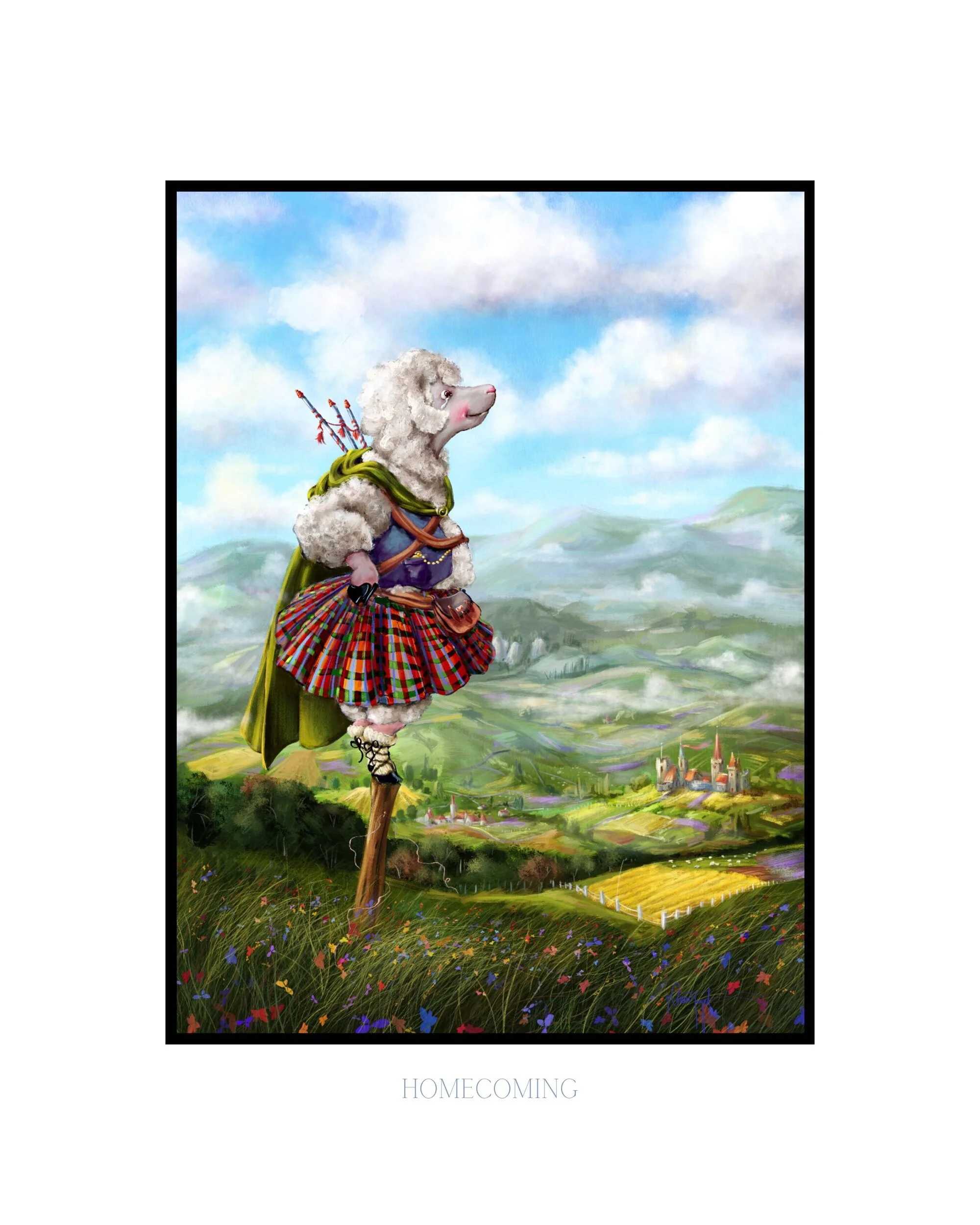 Homecoming Celtic Sheep Incognito Art Print