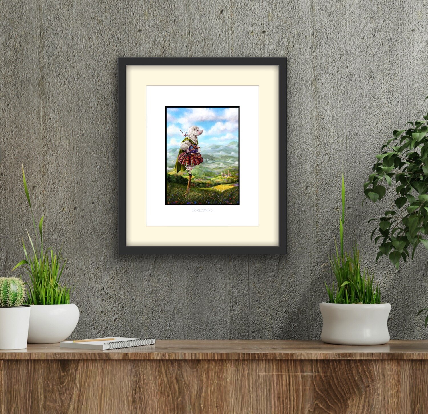 Homecoming Highlander Sheep Paper Print Hallway Décor