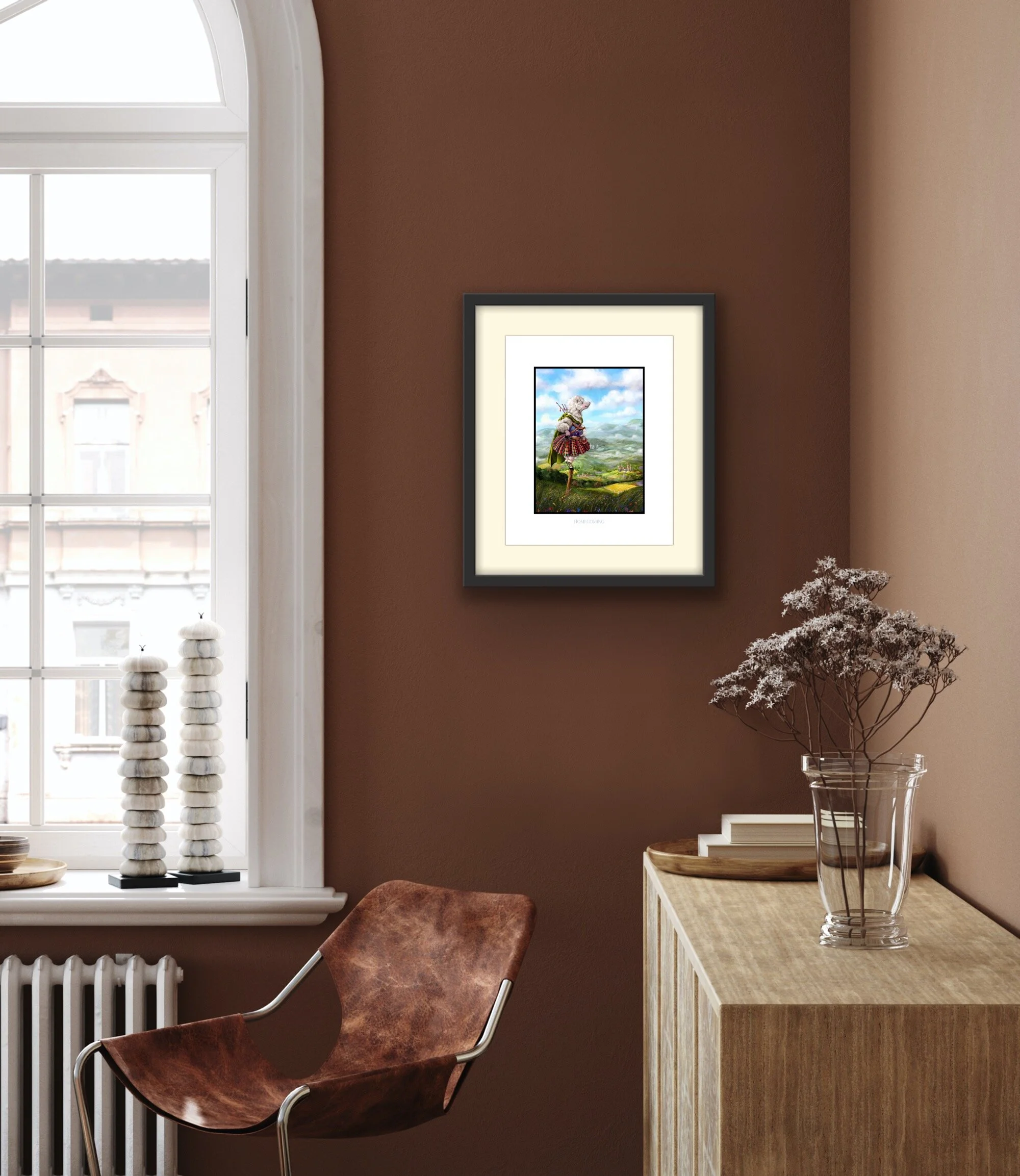 Homecoming Highlander Sheep Paper Print Wall with Mat