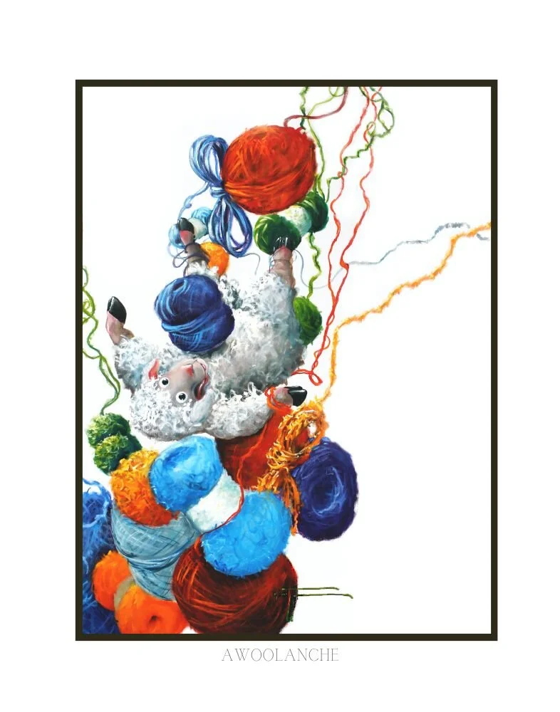 Awoolanche Knitting Art Print