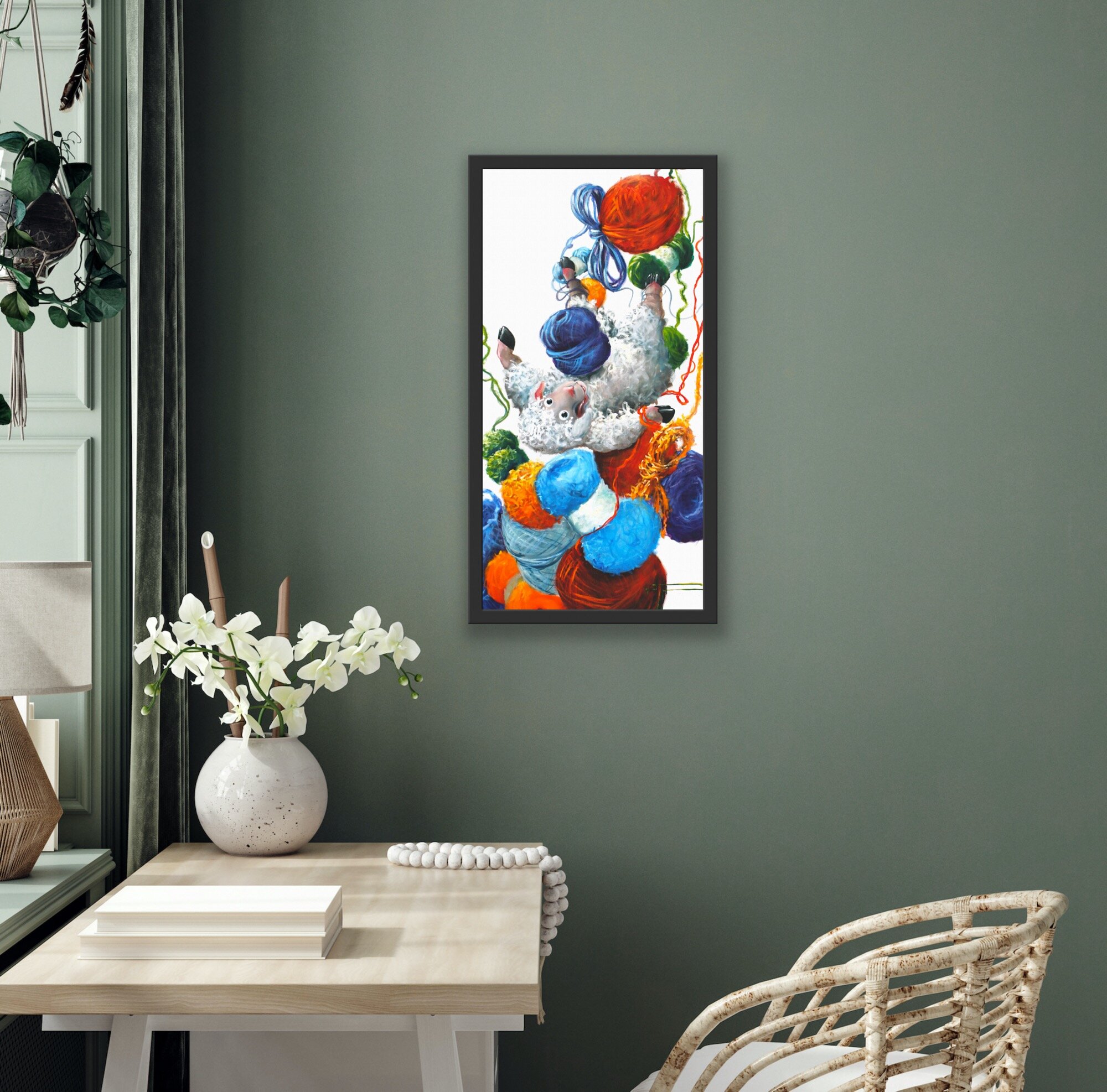 Awoolanche Knitting Fiber Art Giclée Print 10”x20”