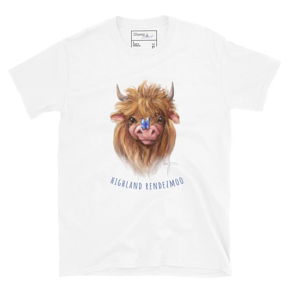 Highland Rendezmoo Highland Cow Short-Sleeve Unisex T-Shirt