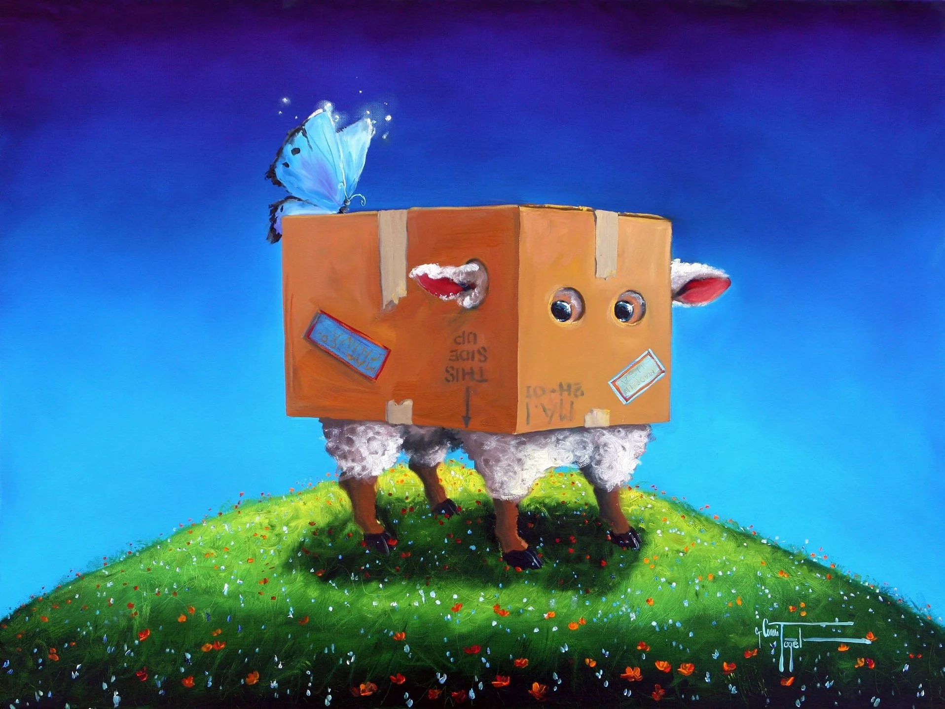 Thinking Outside the Box phrase art