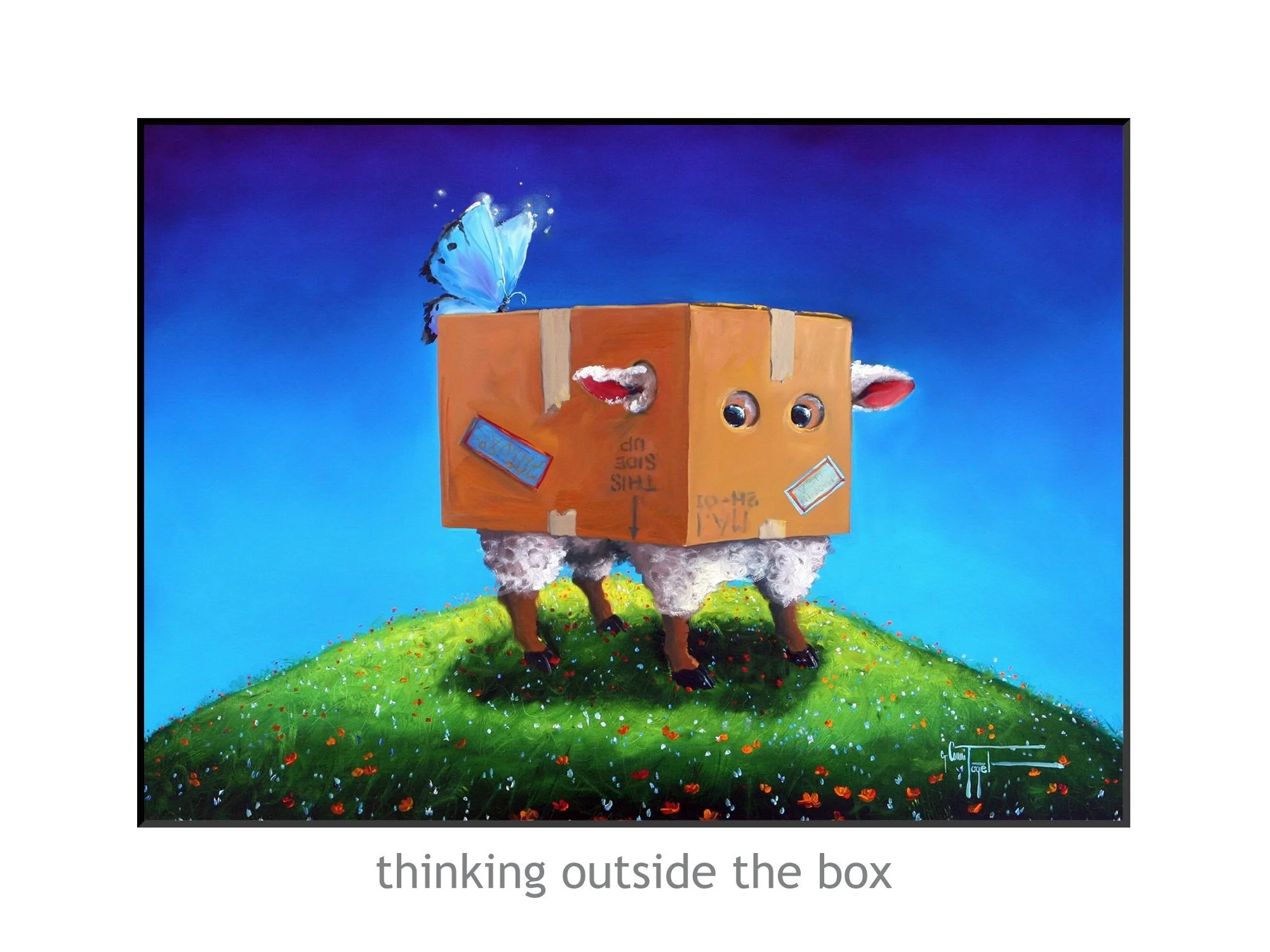 Thinking Outside the Box Sheep Art