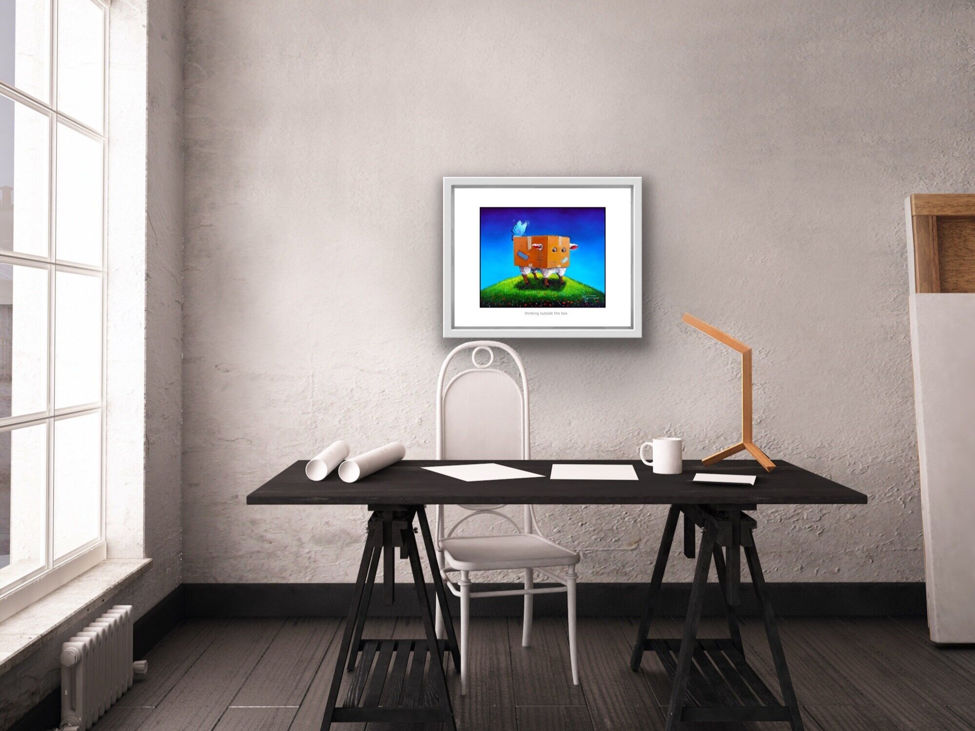 Thinking Outside the Box Motivational Art