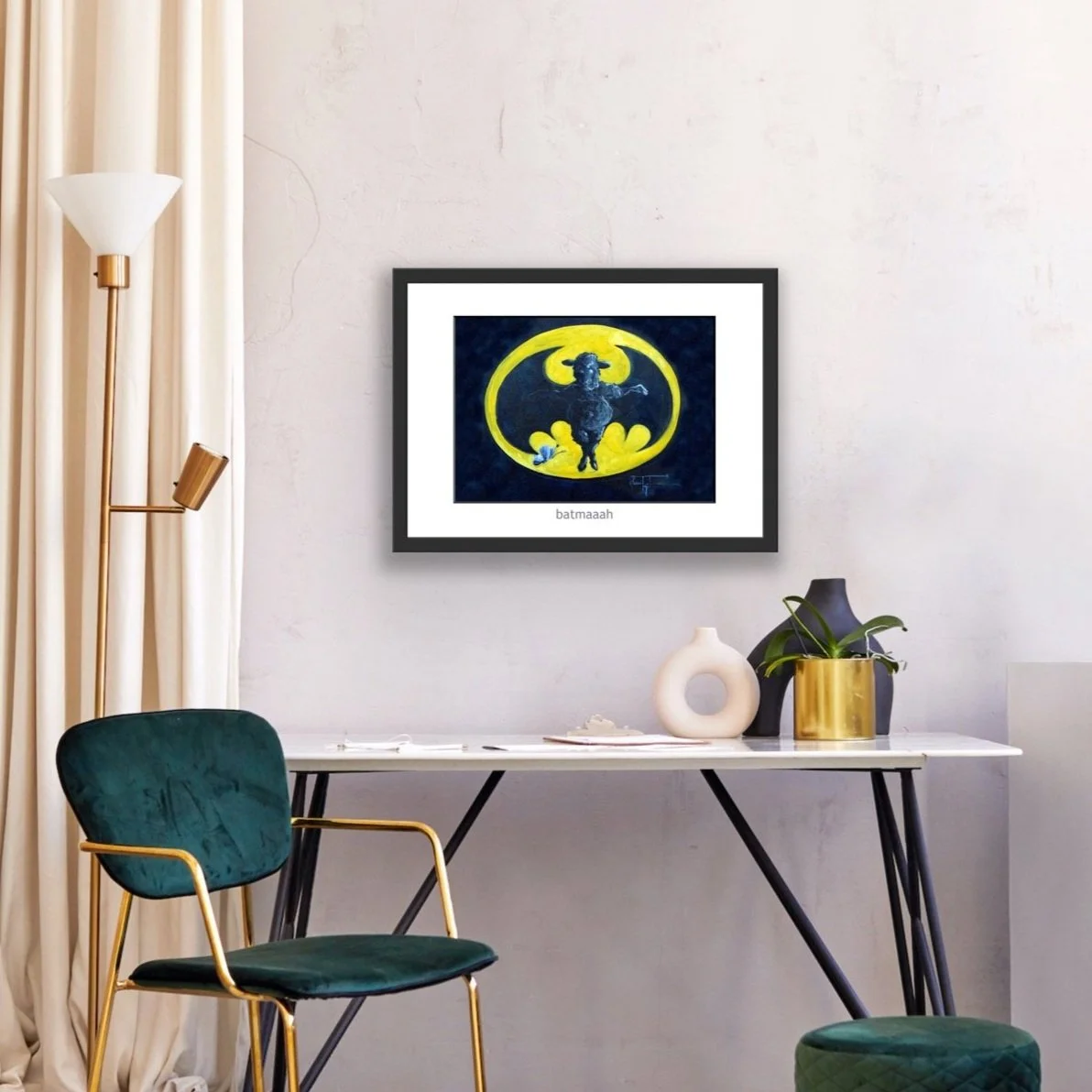 office wall art  batmah sheep incognito print