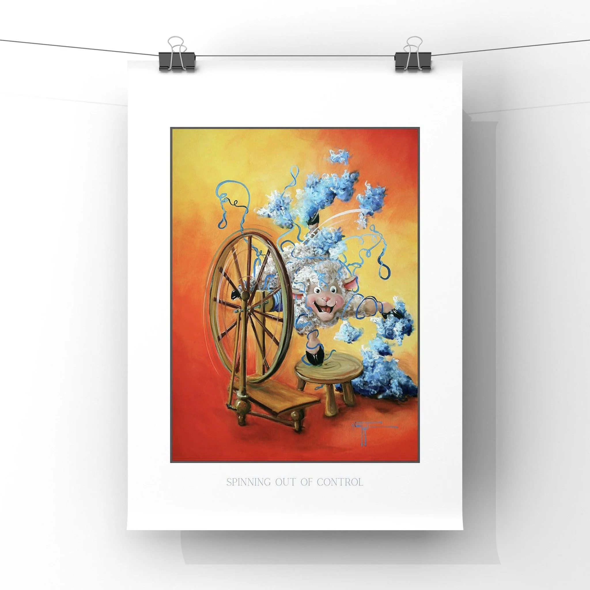 spinning out of control paper poster print