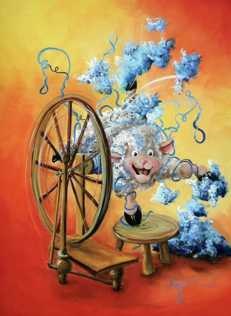 Spinning Out of Control Prints Sheep Art