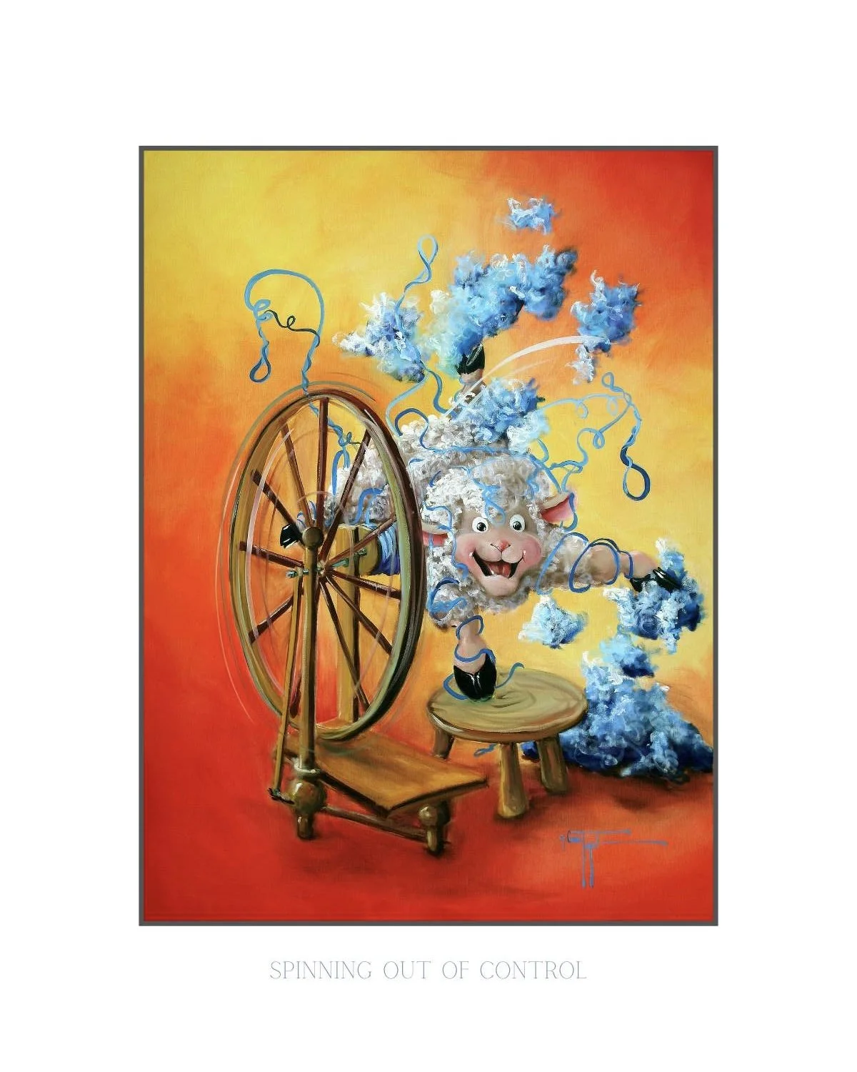 spinning sheep art print