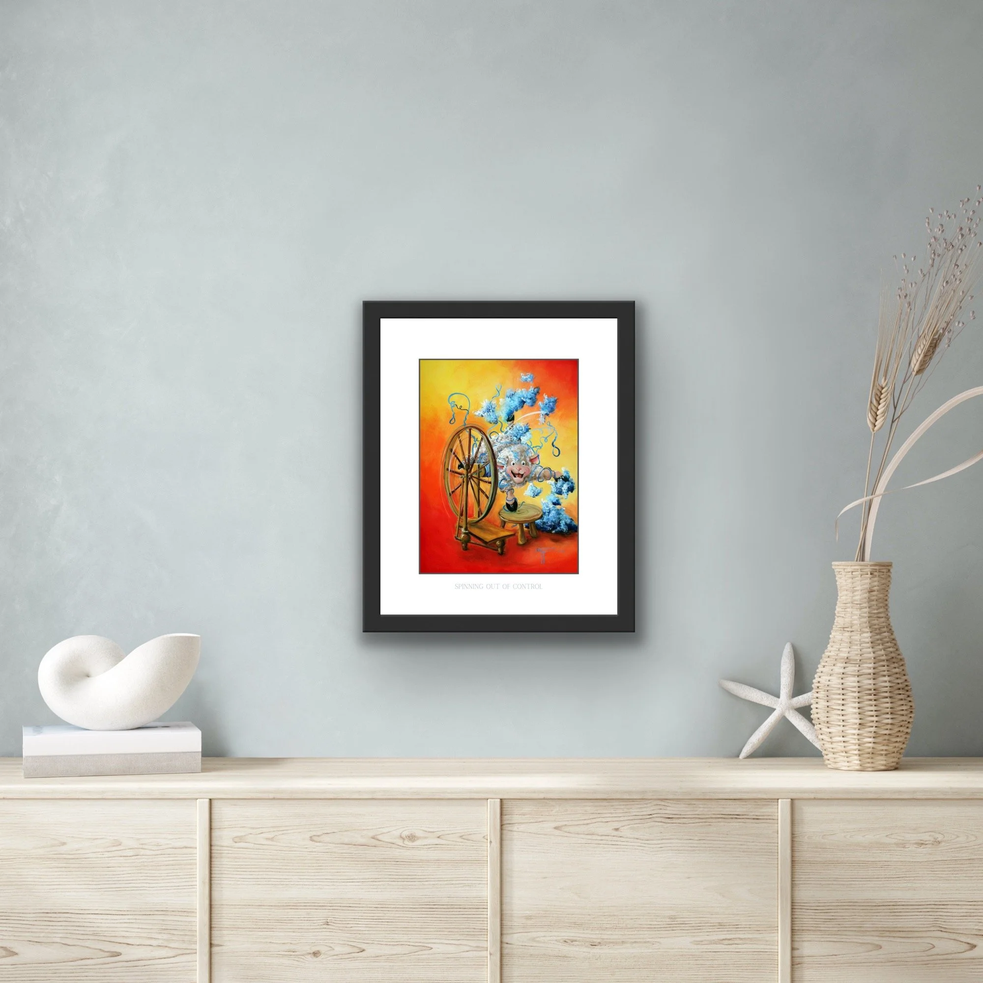 spinning sheep art home decor print