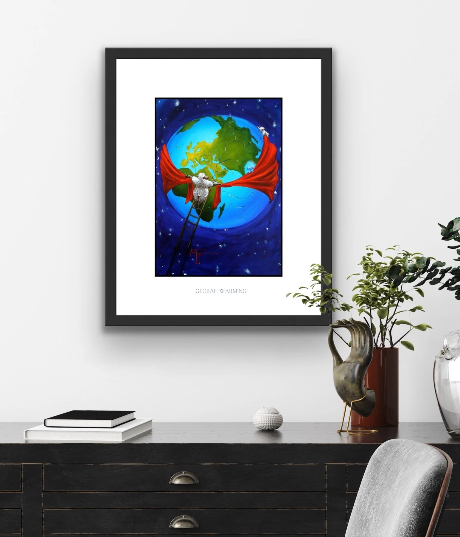 Global Warming Office Wall Art Print