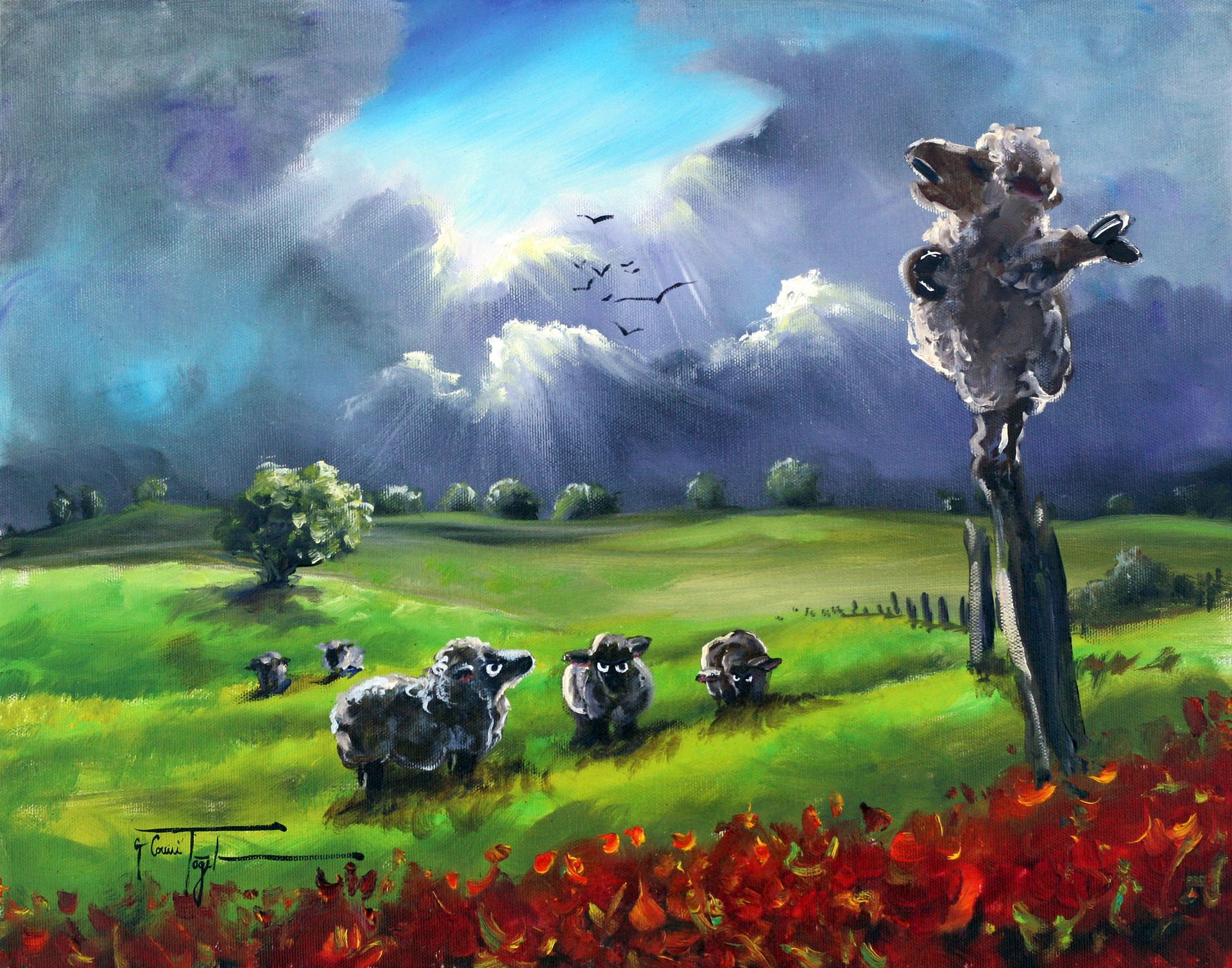 Evening Song Sheep Incognito Art