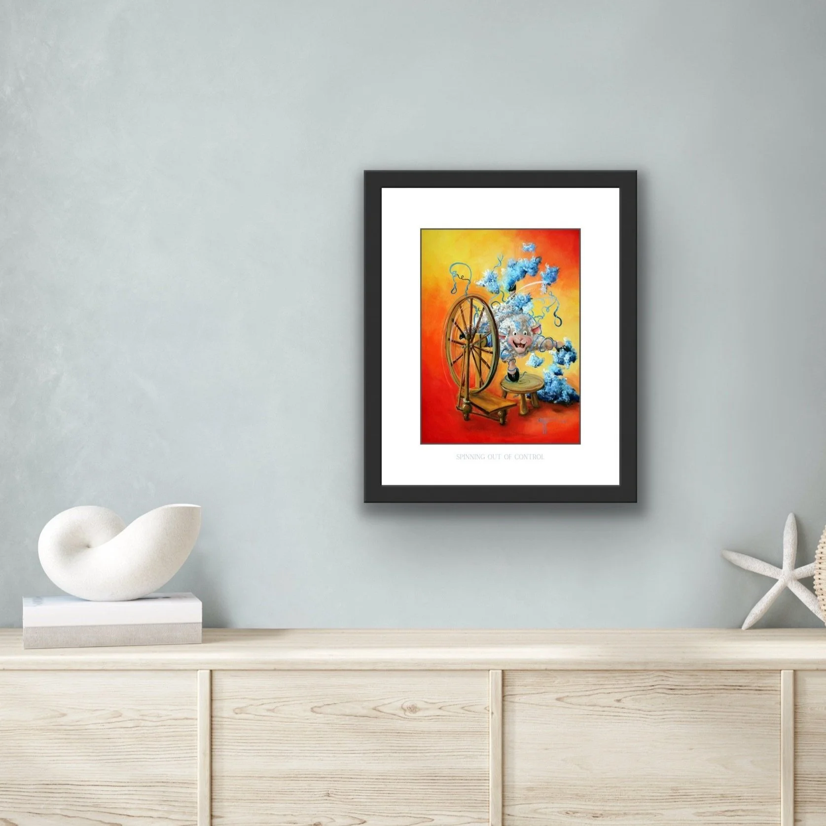 spinning sheep art home decor print