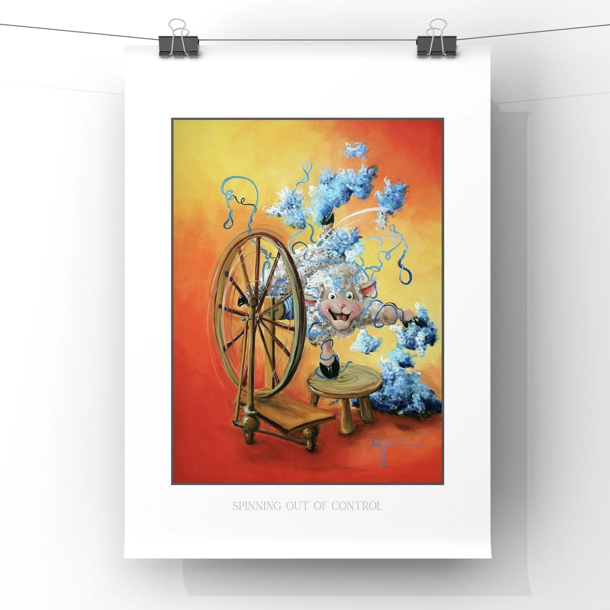 spinning out of control paper poster print