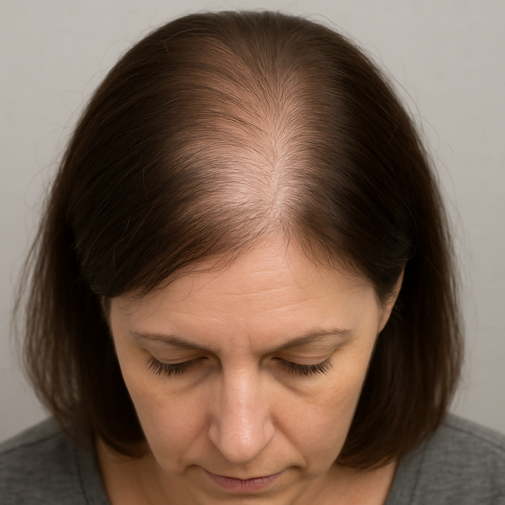Stress-Induced Telogen Effluvium in a 45-Year-Old Woman Treated with PRP Planning and Education