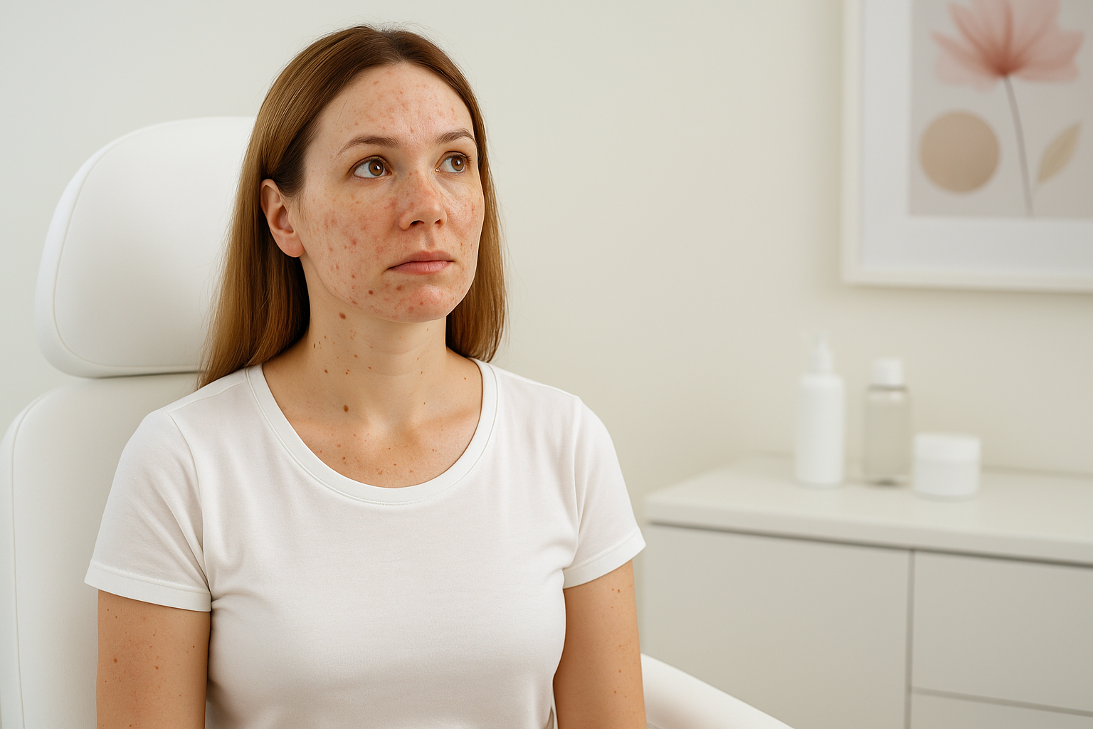 Case Report: 38-Year-Old Female with Acne and Benign Skin Lesions