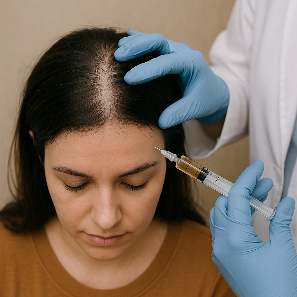 Androgenetic Alopecia in a 40-Year-Old Woman — PRP Recommended After Limited Response to Topical Therapy