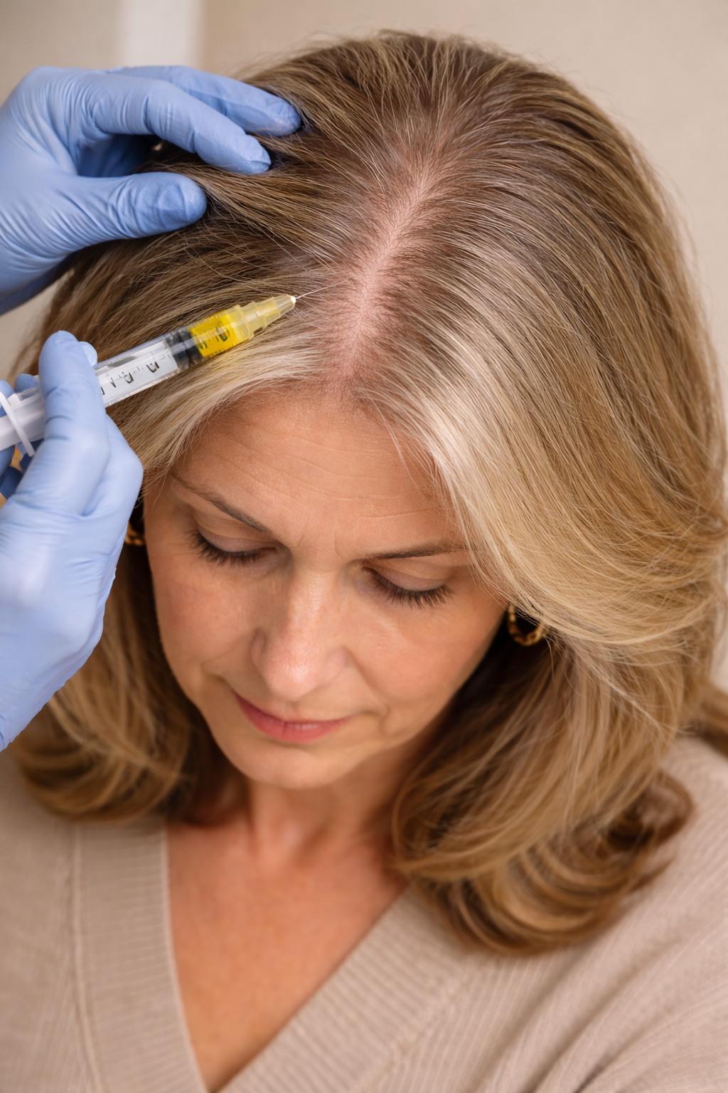 Hair Loss Associated With Hormonal Therapy and Stress in a 65-Year-Old Woman: Androgenetic Alopecia, Telogen Effluvium, and PRP Treatment