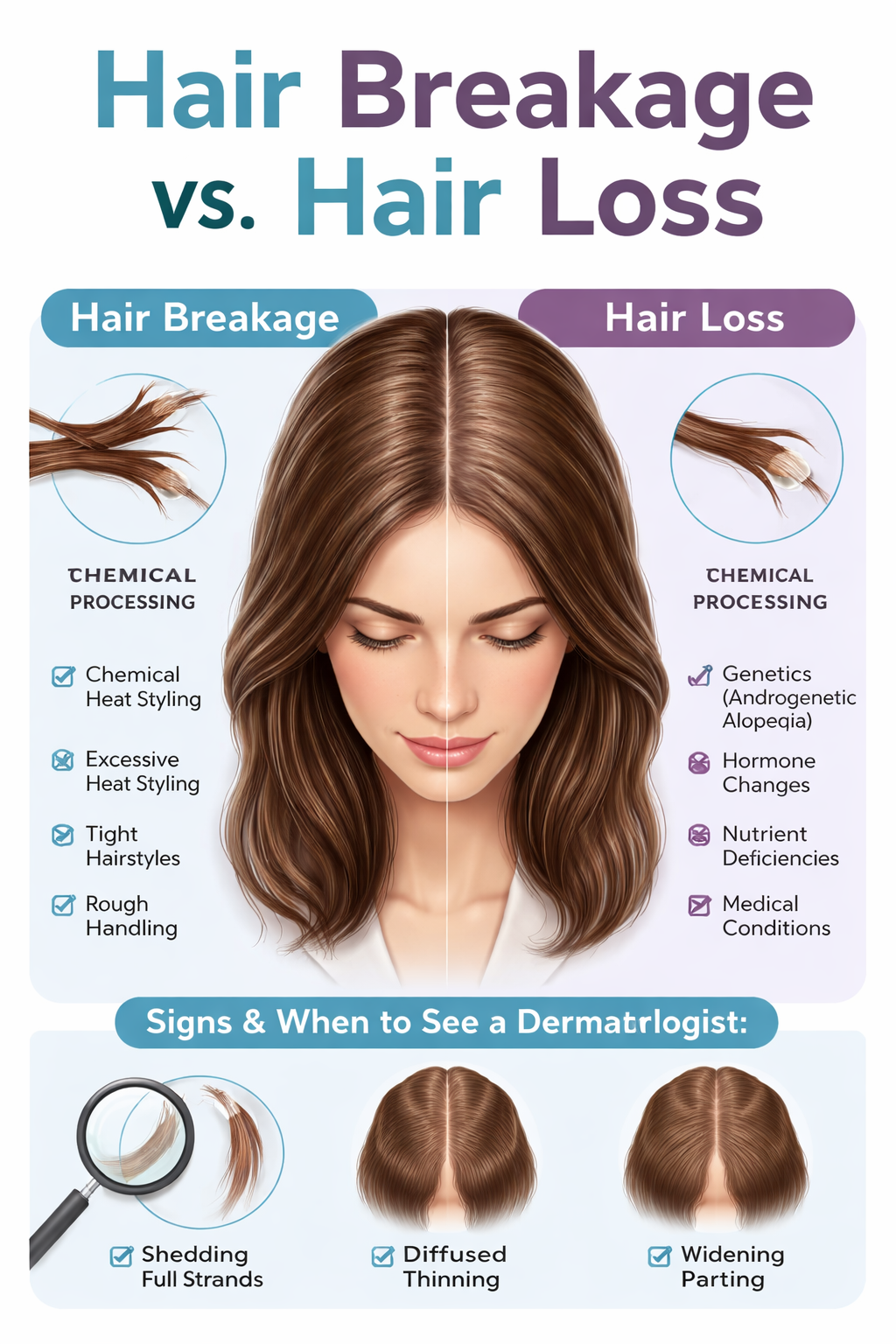 Hair Breakage vs. Androgenetic Alopecia in a 71-Year-Old Woman