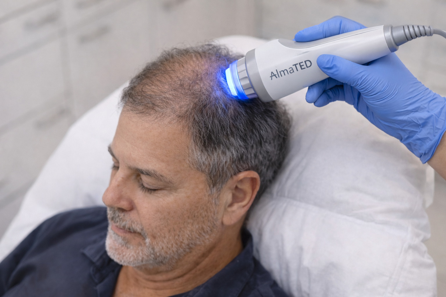 AlmaTED Therapy for Male Pattern Hair Loss After Hair Transplant