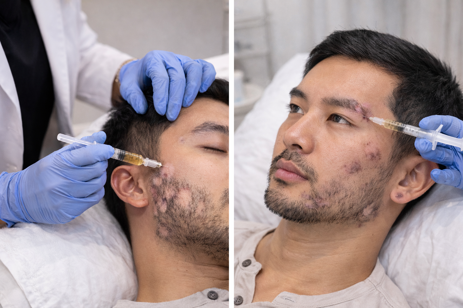 Alopecia Areata of the Eyebrows and Beard in a 29-Year-Old Male