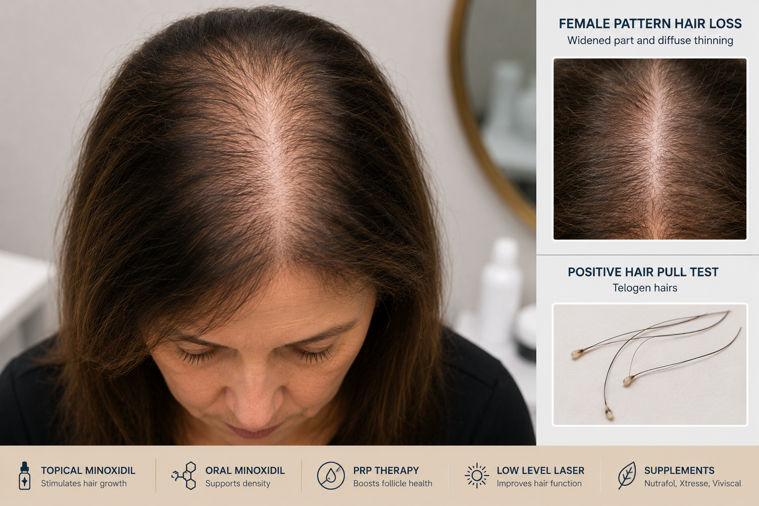 Hair Loss After Hormone Therapy and Weight Loss: Understanding Female Pattern Hair Loss and Telogen Effluvium