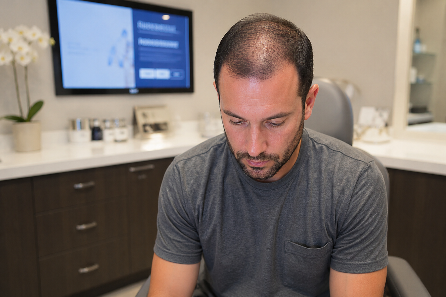 "I stopped using Rogaine because my wife got pregnant and now my hair is thinning again. What can I safely switch to?"