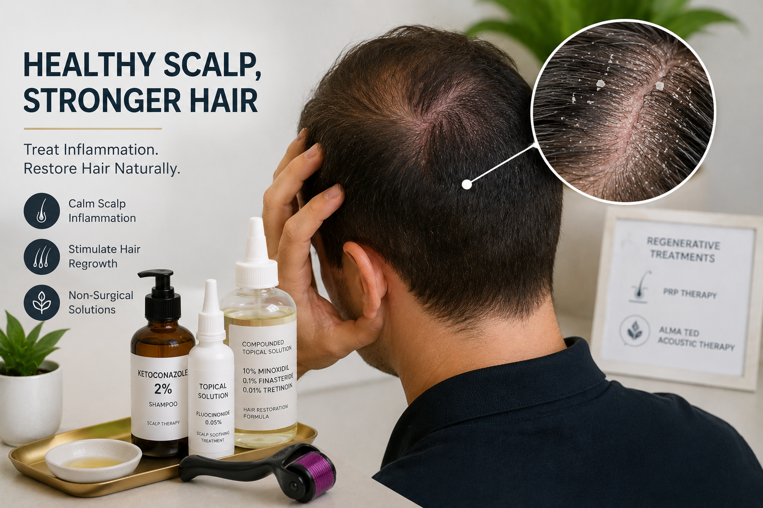 Could an Inflamed Scalp Be Causing My Hair Loss, and Can a Dermatologist in Houston or Katy Treat Both Without Oral Drugs?