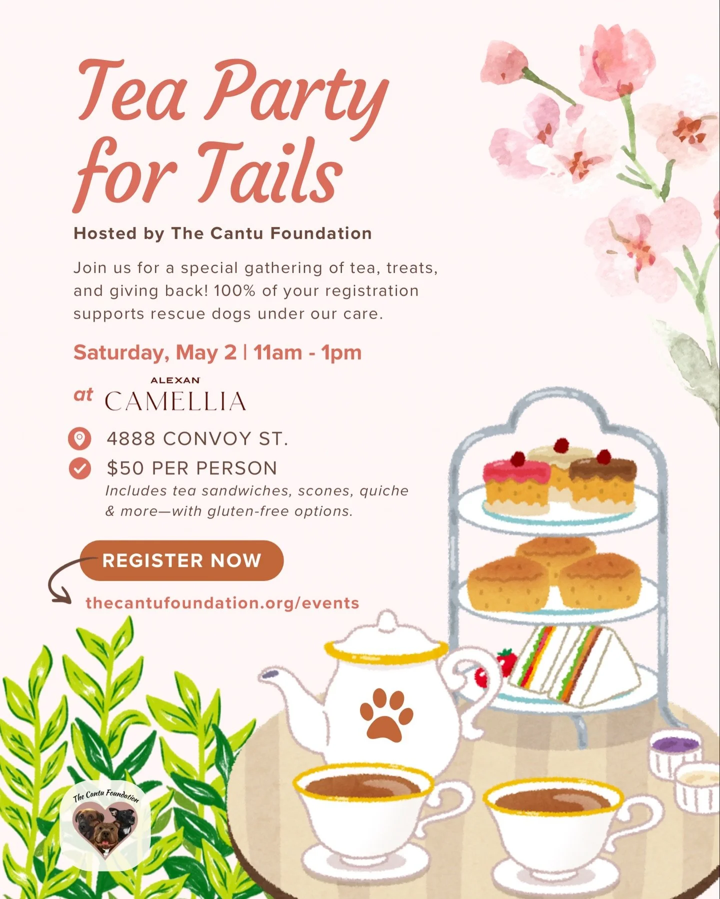 🫖 Pinkies up! Join us for Tea Party for Tails, where tea, treats, and giving back come together.

With Mother&rsquo;s Day just around the corner, bring your mom, bestie, or a special woman in your life and celebrate (fellas, you&rsquo;re welcome, to