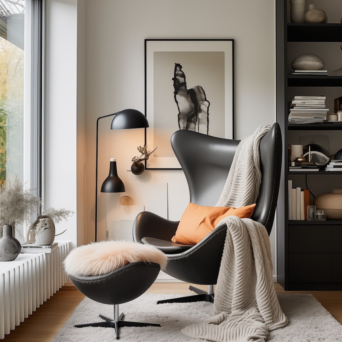 The classic Arne Jacobsen Egg Chair is, for me, a true inclusion for Easter inspired decor! Don't you just want to snuggle up in it?

Designed by the Danish Architect in 1959 for the SAS Royal Hotel in Copenhagen, Denmark. It is manufactured still by