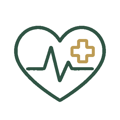 DLR green and gold heart icon representing Medicare guidance and healthcare education