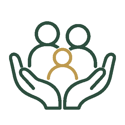 DLR green and gold family icon representing individual and family coverage guidance