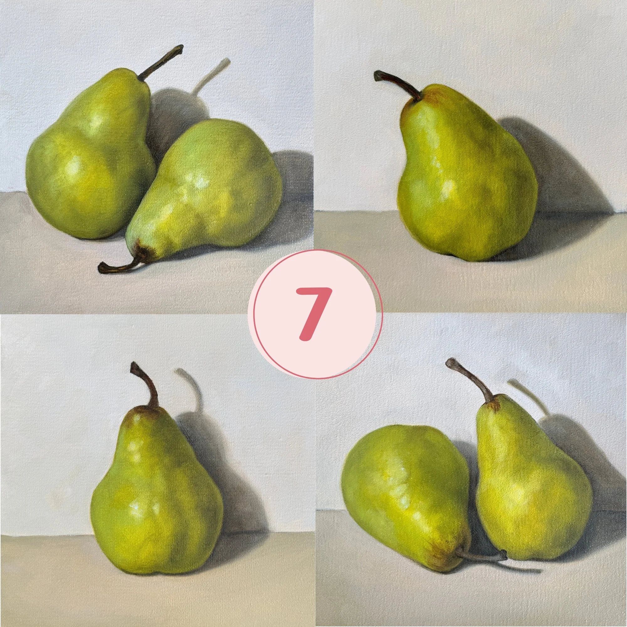 Greeting Cards - Pack 7, Green Pears